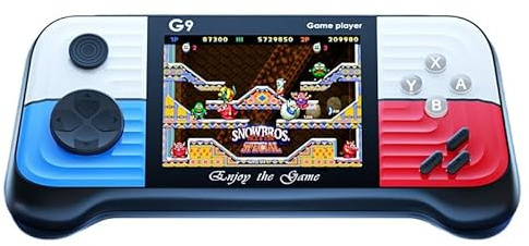 STREAMVOY Handheld Game Console, Retro Mini Arcade Machine Preloaded with 500 Classic Games like Contra & Super Mario, 3 HD Screen, Portable Gaming Player for Kids and Adults (G9 blue single)