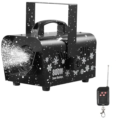 VEVOR Macchina per Neve Artificiale, Macchina per Neve Artificiale Portatile/Sospesa da 1500 W, Produzione di Fiocchi di Neve con Maniglia Portatile, Esterno e Interno per Feste, Decorazioni