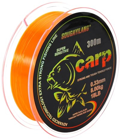 Yun Nong Fluoreszierende Karpfenschnur, schnell sinkend, Monofilament, 300 m/1000 m (0,28/0,30/0,33/0,35/0,40 mm) für Süßwasserangeln mit wenig Licht
