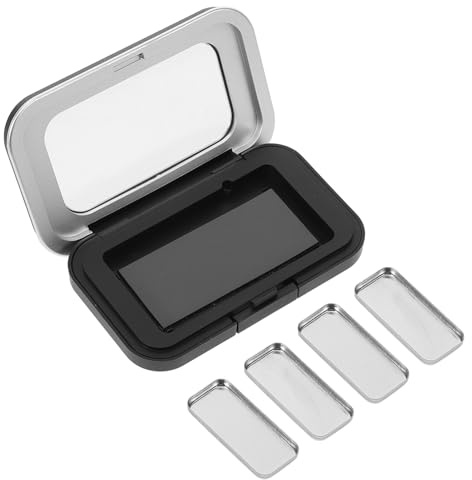 Caja Magnética Vacía para Sombras de Ojos S, Plástico E Hierro, 1 Set | Negro, Recargable para DIY y Viaje, Formato Compacto para Paletas de Cosméticos