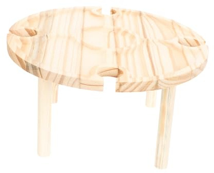 iplusmile Table à Vin Portable Bois pour Pique- avec Casiers à Bouteilles Et Rangement Extérieur