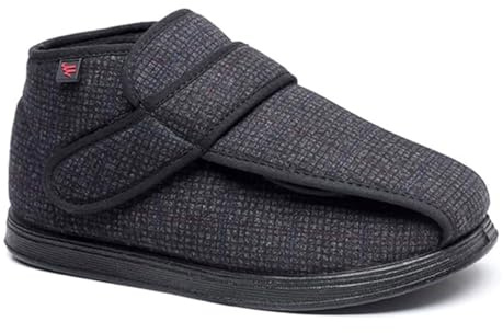 Pantoufles Chaudes pour Diabétiques Femme Homme Hiver Extra Large Pour Pieds Gonflés Enflés Chaussures Chaussons (Gris foncé, L, Adulte, 42, Numérique, Système Taille Chaussures EU, Très large)