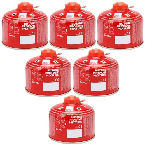Thrink 230g Propane Butane Gas Cartridge – EN417 Compatible Camping Gas for Portable Stoves, Gas Cookers, BBQs Hiking & Outdoor – Resealable Screw Valve Fuel Canister