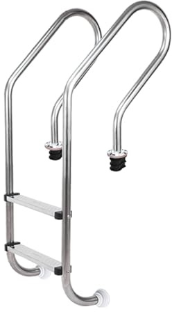 Scaletta per piscina in acciaio inox per piscine fuori terra, carico massimo 250 kg, per parchi acquatici interni ed esterni, soluzione sicura per accesso e uscita.