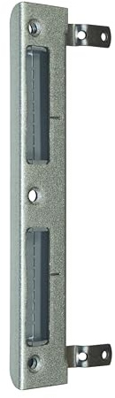SN-TEC Sicherheits Zimmertür Schließblech 4022 00/100G mit Haltenasen 170mm lang 28x8x1,5mm Links/Rechts verwendbar, Farbe Silber, Unterbau in Grau