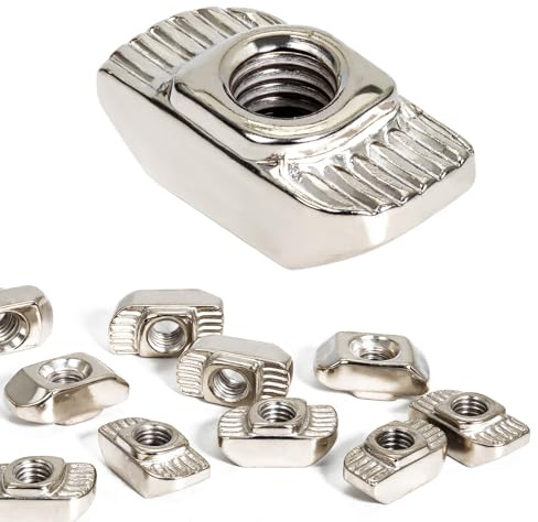 KINETOX 200 Stück Nutensteine als Hammerkopfmutter mit 6mm Nut und M4 Gewinde, Hammermutter aus Kohlenstoffstahl für 2020 Aluminiumprofil der europäischen Norm T-Slot Nutmuttern (EU20-M4)