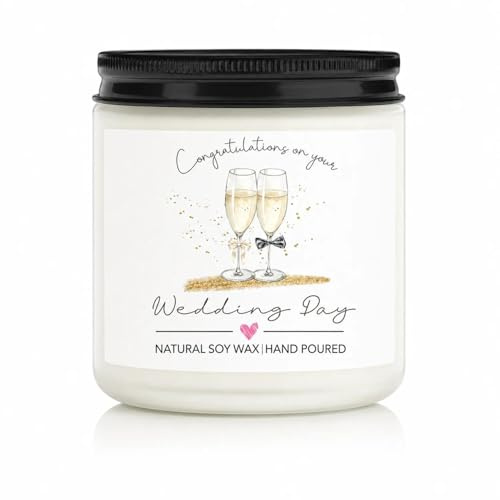Wedding Gifts for Bride and Groom, 3.5oz Wedding Candle, Engagement Gift Lavender Scented Candle, Congratulations on Your Wedding Day, Bride to Be Presents