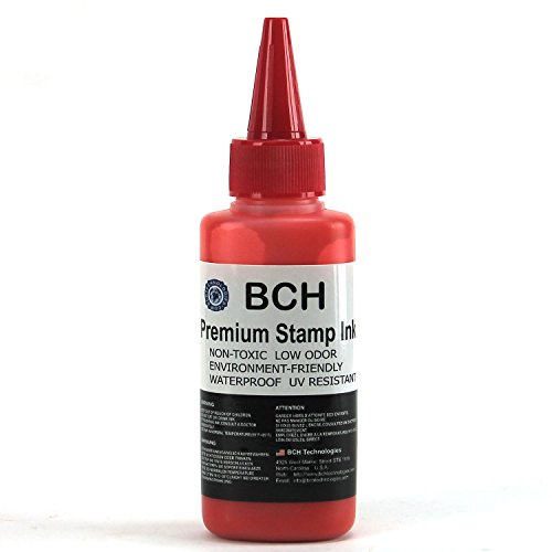 Stamp Ink Refill by BCH - Premium Grade - 2.5 oz… (RED)