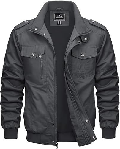 MAGCOMSEN Giubbino Uomo Giacca Leggero Primaverile Sahariana Uomo Estiva Tattica Militare Casual Autunno Giacca