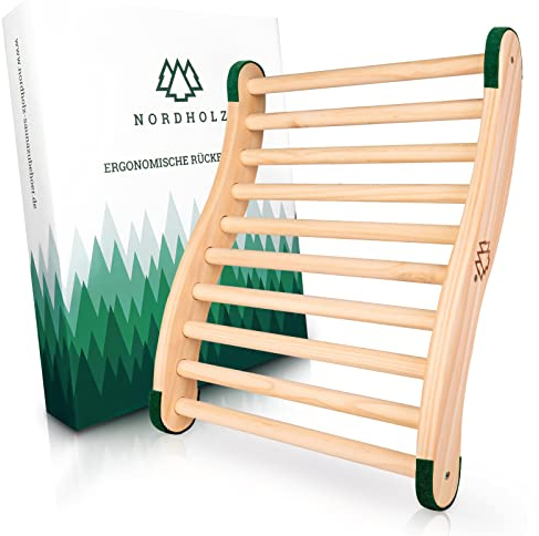 Schienale ergonomico per Sauna – Il Perfetto Supporto per la Schiena per Un immediato Effetto di Benessere – Accessorio Sauna di Alta qualità in 100% Abete Nordico per Cabina a infrarossi