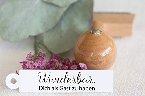 Stempel Hochzeit Schön, dass Du da bist mit Holzgriff/ca. 6x2cm / Gastgeschenk/Wunderbar, Dich als Gast zu haben