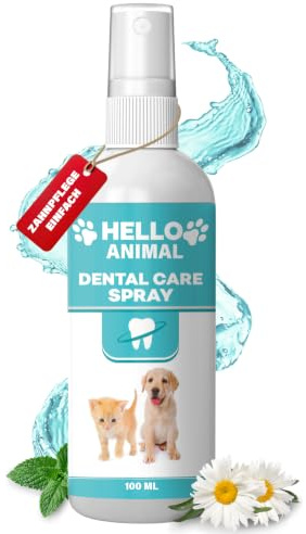 Adema Animal® Dental Spray - für Hunde & Welpen, Katzen & Kitten, natürliche Zahnreinigung/Zahnpflege, Plaque & Zahnstein entfernen gegen Mundgeruch, Maulgeruch bekämpfen 100ml Inhalt