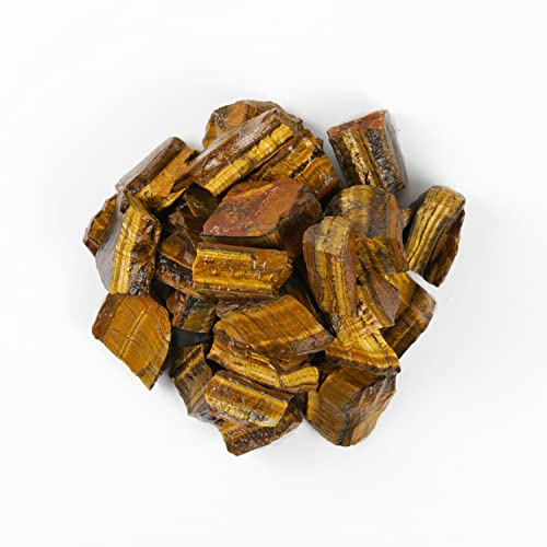Nvzi Ojo de Tigre, Cuarzos y Piedras Curativas,Cuarzos a Granel,Rocas para Tumbado,Cuarzos en Bruto a Granel,Cristal de Amatista,Cristal de Calcita para Decoración,Wicca,Reiki,Chakra y Energía(1 LB)