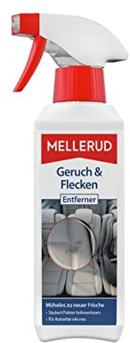 Mellerud Geruch und Flecken Entferner – Effizientes Spray gegen hartnäckige Flecken auf Polstern und Textilien im Auto – 1 x 0,25 l