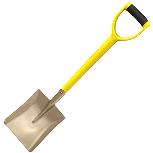 WEDO Pala cuadrada sin chispas con hoja recta cómodo mango de agarre D,pala de seguridad sin chispas,duradera,bronce de aluminio,DIN BAM FM,39 pulgadas de longitud,990mm