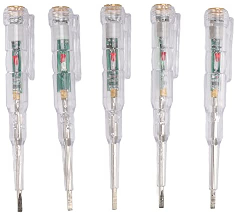 5 Stück Spannungsprüfer Schraubendreher Induktiver Heller Elektrischer Prüfstift 3 Mm LED-Anzeige für die Ein-Aus-Erkennung von Leitungen