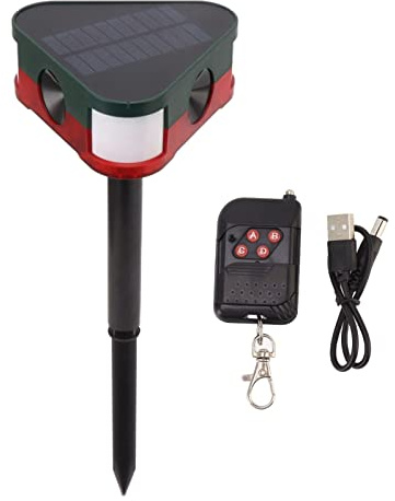 Alarme Solaire Répulsif pour Animaux, Alarme De Capteur Infrarouge à Longue Portée avec Télécommande, Repousse Chien, Chat, Renard, Souris pour Protéger la Ferme, Le Verger