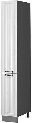 Vicco Apothekerschrank Fame-Line, Weiß Landhaus, 30 cm | MDF-Front · Metall-Vollauszüge · Höhenverstellbare Füße · Metallgriffe · ✓ Frei kombinierbar