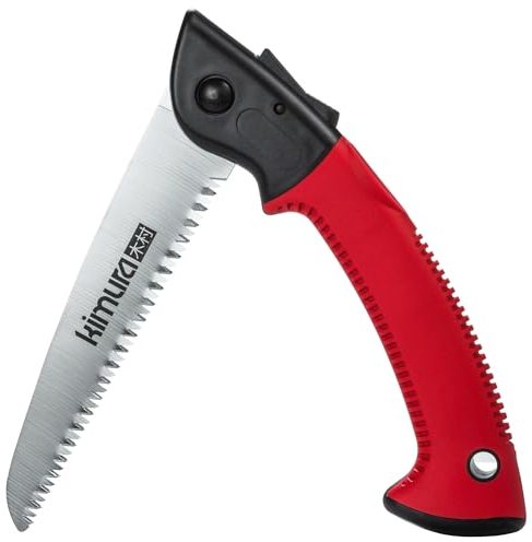 Kimura® Pro Folding Pruning Saw - Heavy Duty Premium Japanese SK5 Steel, Ergonomic Soft Non-Slip Handle, Lightweight Foldable Saw Ideal for Branches, Trimming, Camping, PVC, Hiking, Wood - 410mm