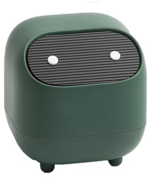 Koomuao Mini Poubelle Salle de Bain, Poubelle à Couvercle, Petite Poubelle à Bouton-Poussoir Sceau Design Poubelle Plastique pour Cuisine, Chambre, Coiffeuse,Table de Chevet (Vert)