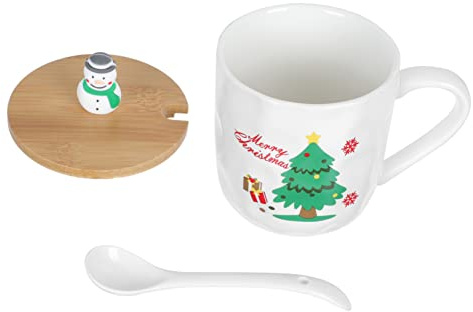 Amosfun Weihnachtsbecher Mit Exquisitem Weihnachtsmotiv Keramik Tasse Kreativer Becher Für Milch Kaffee Tee Wasser Und Andere Getränke