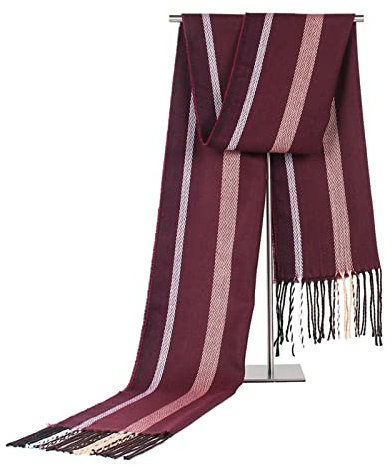 Schals Herrenschal aus Kaschmirimitat, gestrickt, weich, warm, Halsbekleidung, Herbst und Winter, lässiger Streifenschal Warm Herbst (Color : 5)