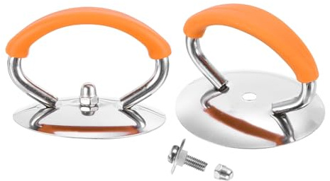 sourcing map 2pcs Universal Pot Lid Top Replacement Knob, Heat Resistant Stainless Steel Pan Lid Holding Handles Knob Grip for Kitchen Cookware Cover, Orange