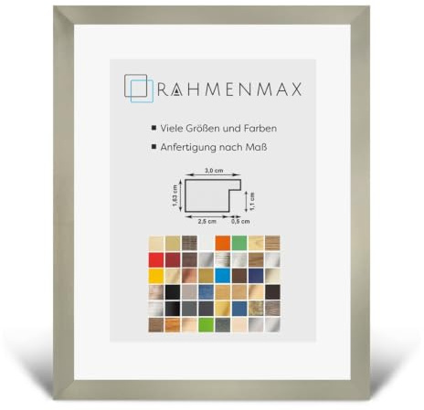 Morena MDF Rahmen für Bild 60x80cm Champagner mit Acrylglas | zum Aufhängen Hoch- und Querformat/Weiße Rückwand/Maßanfertigung möglich/Puzzle Rahmen/mit 1mm Antireflex Acrylglas