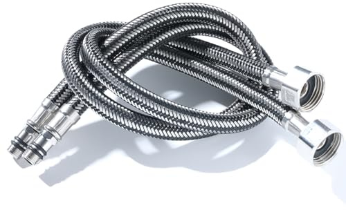 Flexibler geflochtener Schlauchanschluss Flexschlauch, M10 (10 mm) x 1,27 cm BSP (500 mm lang), flexibel, 2 Stück
