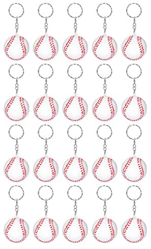 QUR 20Er-Pack WeißE Baseball-SchlüSselanhäNger für Partygeschenke, Schulkarnevalsbelohnungen, PartytüTen-GeschenkfüLler