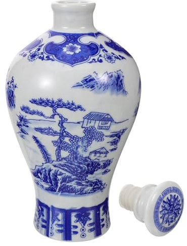 IMIKEYA Vase De Pot De Gingembre en Porcelaine Bleue Et Blanche Pots Décoratifs en Céramique Chinoiserie Cruche De Saké Bouteille De Vin Support De Rangement De Bouteille De Bière Cruche