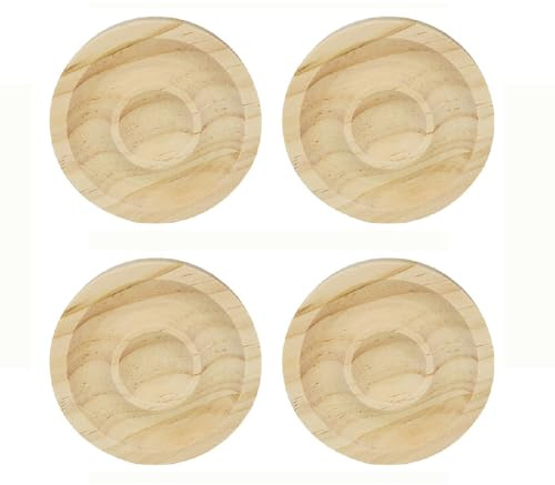 SagaSave 4 Stück Armband-Display-Tablett, Holz, runde Form, Armreif-Perlen, Schmuck-Display-Halter für Halsketten, Ohrringe, Ringe