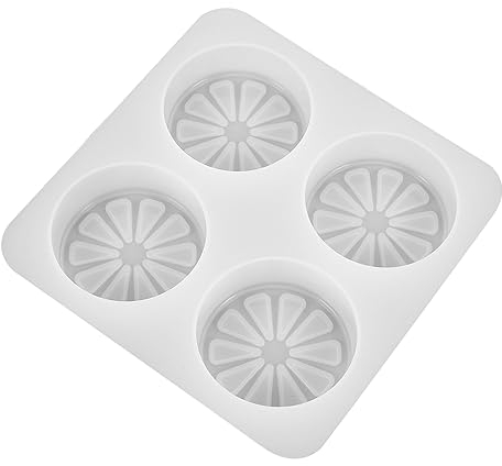 Anneome Silicone Soap Mold DIY Four-Cavity Lemon Slice Mold for Handmade Soap and Candle Making Home Craft Supplies