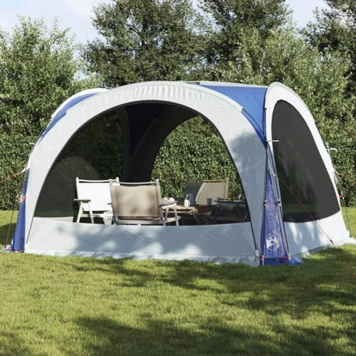 Tino Tech Partyzelt Outdoor Tent Gruppenzelt Familienzelt Große Wurfzelt Festivalzelt Trekkingzelt 360x360x215 cm Polyester Blau