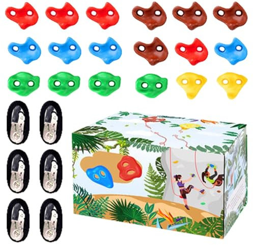 Tanxier Rock Climbing Wall Holds - 18X Nose Shaped Tree Climbing Holds for Walls - Indoor Climbing Wall, Playground Accessories, Kids Inside Rock Climbing Wall for Outdoor