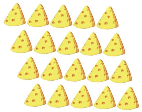 TOYANDONA 20st Käse-käse-Modell Künstlicher Käse Realistisch Miniaturbäckerei Mini-käse Mini-Fake-Food Mini- -küchendekor Puppenhaus-küchenrequisiten DIY-Essen-Dekoration Yellow Plastik