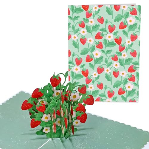 Central 23 Erdbeer Pop up Karte – YOU'RE THE SWEETEST – 3D-Geburtstagskarte für Frauen – Jubiläumskarte für Partner Freundin Ehefrau – Danke karte – kommt mit Aufklebern