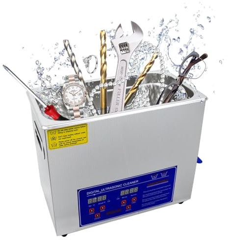 Ultrasonic Cleaner Machine 6L, Heated Industrial Ultrasonic Cleaner Machine with Digital Timer,Record Cleaner,for Jewelry Eyeglasses Instrument Coin Parts Cleaning