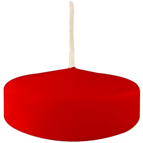 Confezione da 28 Candele Galleggianti - Diametro 5 cm - 5,5 Ore di Durata - Colore Rosso - Cereria Di Giorgio