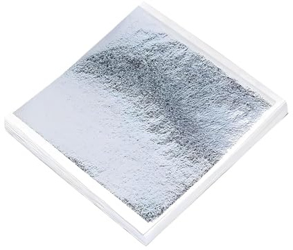 100 PCS Silver Leaf Sheets - Imitation Silver Foil 9x9cm for Art Craft Decoration, Gilding, Home Decor, Beauty, Makeup, Nail Art, DIY Creative Projects (9 x 9 cm)