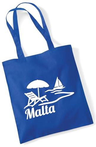 Huuraa borse della spesa Malta Borsa regalo Bright Royal in cotone da 10 litri Malta souvenir