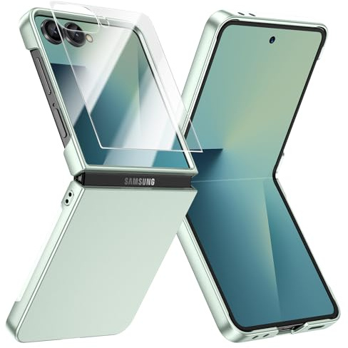 Doeshine for Samsung Galaxy Z Flip 7 Case Ultra Slim, Full Body Cover with Built-in Screen Protector, Thin Slim Fit Phone Case, Lightweight Skin-Friendly, Hard PC Cover for Z Flip 7 (Mint Green)
