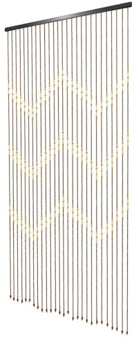 PSNKLMM 90 x 175 cm Türvorhang aus Holzperlen – traditionelles Wohndekor mit linearem Perlendesign, for Wohnzimmer und Schlafzimmer