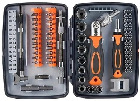 Set Di Chiavi Inglesi Set Di Cacciaviti A Cricchetto 68 In 1 Con Impugnatura A Cricchetto Rotante, Punte For Cacciavite Magnetiche, Barra Di Estensione For PC E Bicicletta Ampia Applicazione(68 in 1 o