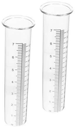 Angoily 2 Pièces Pluviomètre avec Tube de Remplacement Résistant Au Gel Plastique pour Jardin Extérieur Mesure Précise des Précipitations Compact et Facile à Lire Lot