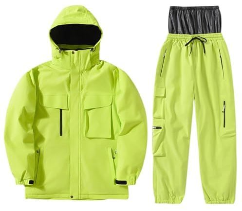 Vhersily 2025 Traje de Nieve para Hombre, Conjunto de Esquí Impermeable, Aislado, Resistente al Viento, Cálido para Invierno, Chaqueta + Pantalón de Nieve, Equipo para Senderismo, para Snowboard