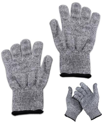 LQUYTA 1 Paio Guanti Anti Taglio Coltello 5 Livello Guanti Anti-Taglio Alta Resistenza Protezione Ultimate Taglio Alta Comfort Adatto per Cucina Tagliare Carne (Grigio L)