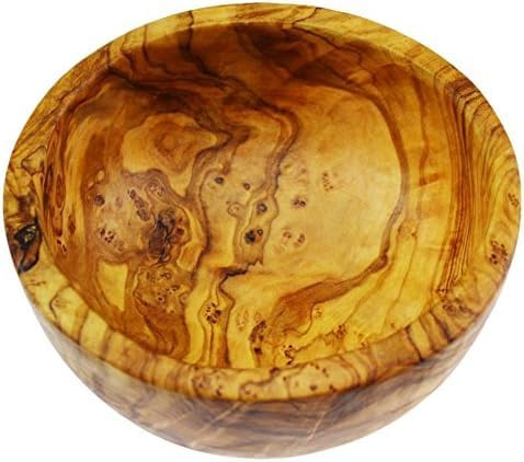 Olivethique Bol Artisanal en Bois d'Olivier Méditerranéen, Fait à la Main, Multiple Tailles 8-30 cm, Naturel, Usage Polyvalent (18 Cm)
