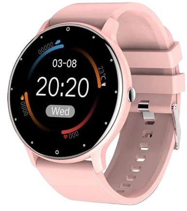 Micmetago Vital Gesundheitsuhr mit EKG & Blutdruck – Smartwatch Damen & Herren Metallarmband, Pulsuhr mit Blutsauerstoff, Schlaftracker, Fitness Tracker mit Sportmodi (Babypink)