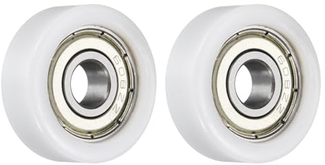 QUARKZMAN 2 Stk Rollen Tragrollen Lager Riemenscheibe 8x28x10mm Förderrad Flachriemenscheibe Mit 608ZZ Lager Für Möbelbeschläge Zubehör (Weiß)